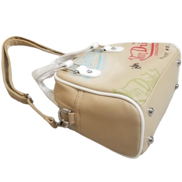 VON DUTCH nude crossbody satchel shoulder mini bowling bag purse - Picture 7 of 11